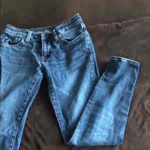 Dark wash dropped skinny